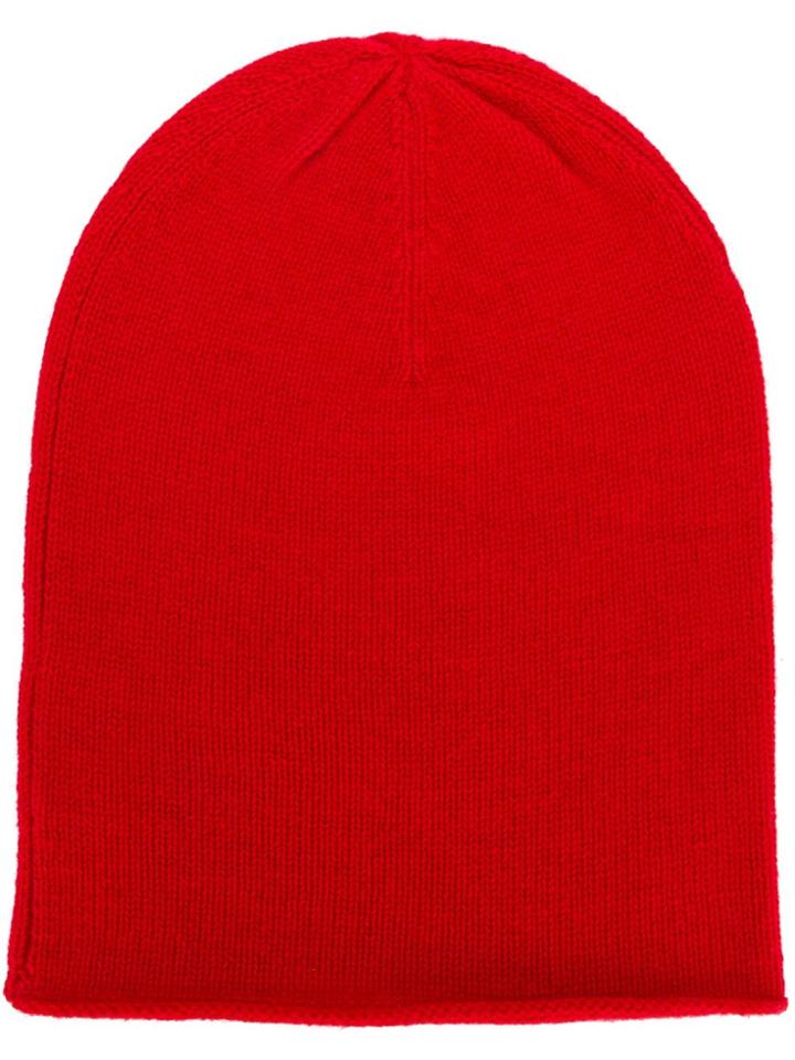 Allude Fine Knit Beanie - Red