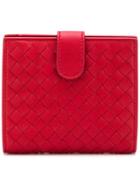 Bottega Veneta Intrecciato Leather Bi-fold Wallet - Red