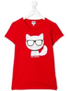 Karl Lagerfeld Kids Printed Choupette T-shirt - Red