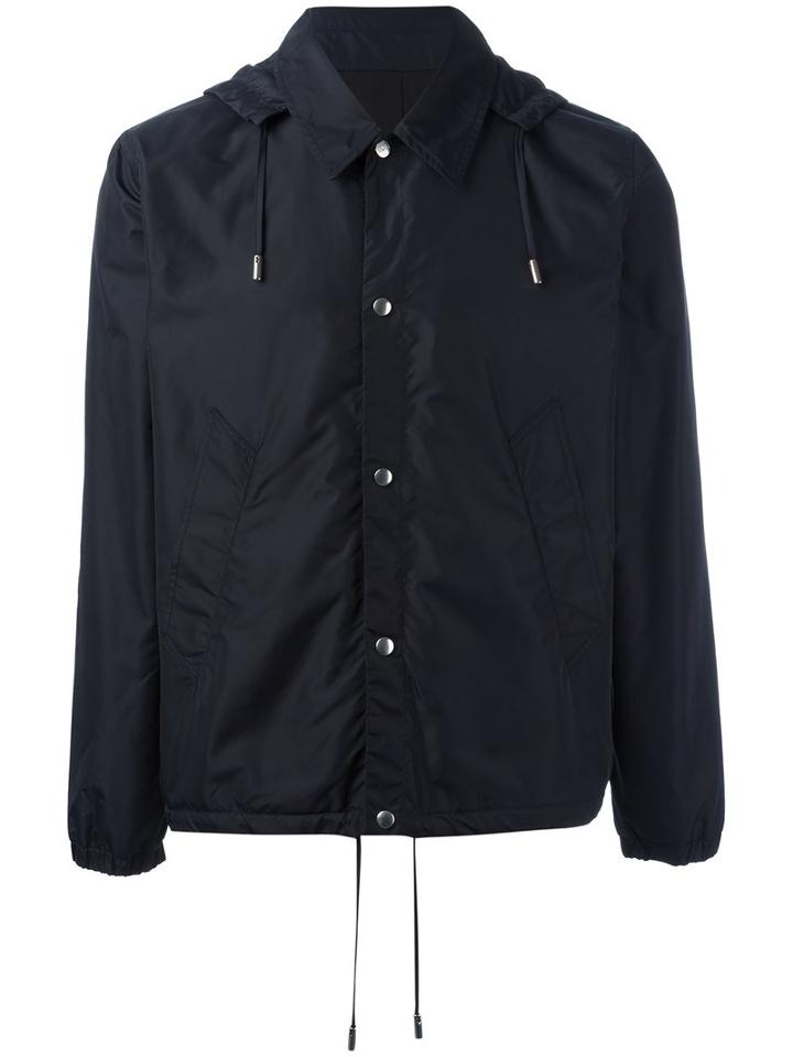 Ami Alexandre Mattiussi Hooded Windbreaker, Men's, Size: Large, Black, Polyamide
