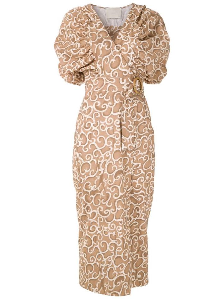 Framed Vestido Midi Link Framed - Brown