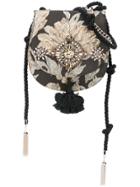 Christian Pellizzari Floral Embellished Shoulder Bag - Black