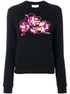 Carven - Embroidered Flower Sweatshirt - Women - Cotton/polyester - M, Black, Cotton/polyester