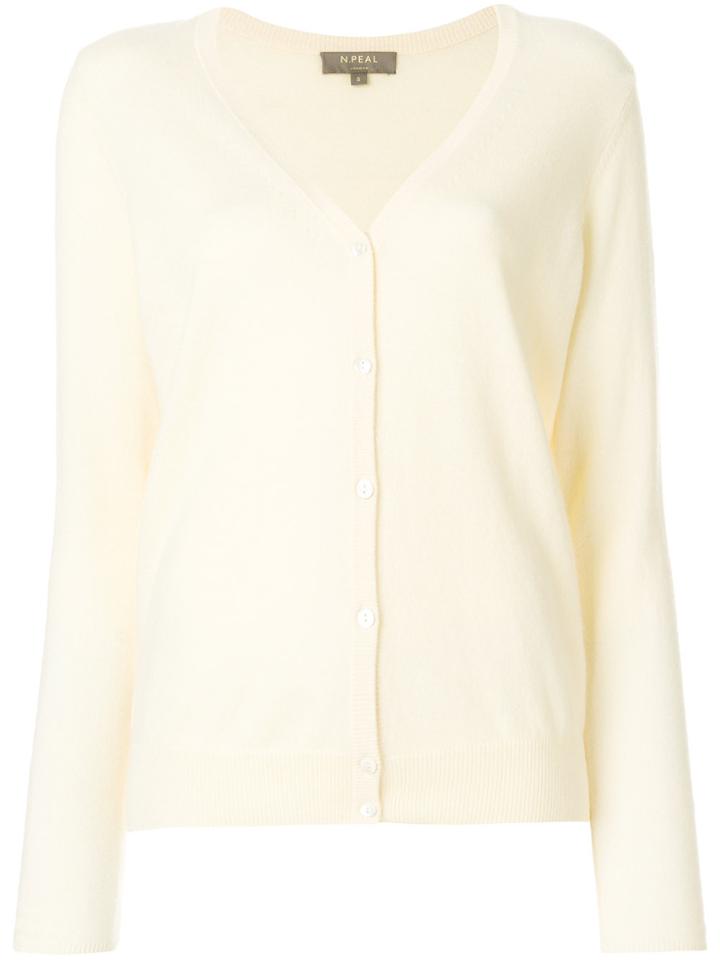 N.peal Cashmere V-neck Cardigan - Yellow & Orange