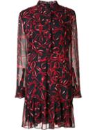 Piamita Bow Print Dress, Women's, Size: Small, Black, Silk