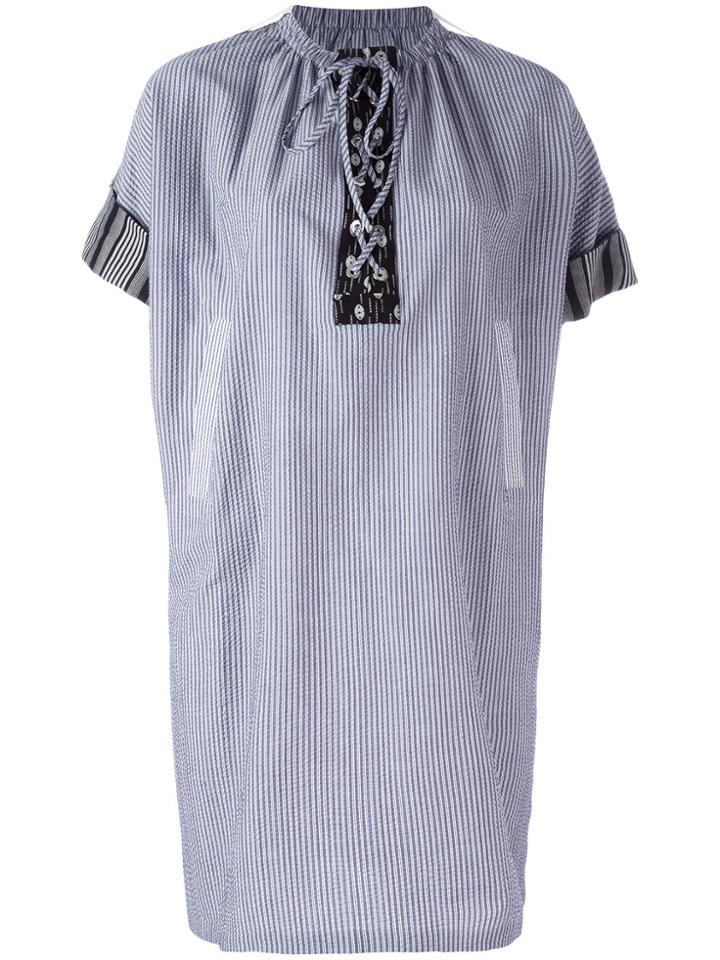 Jw Anderson Striped Shift Dress - Blue