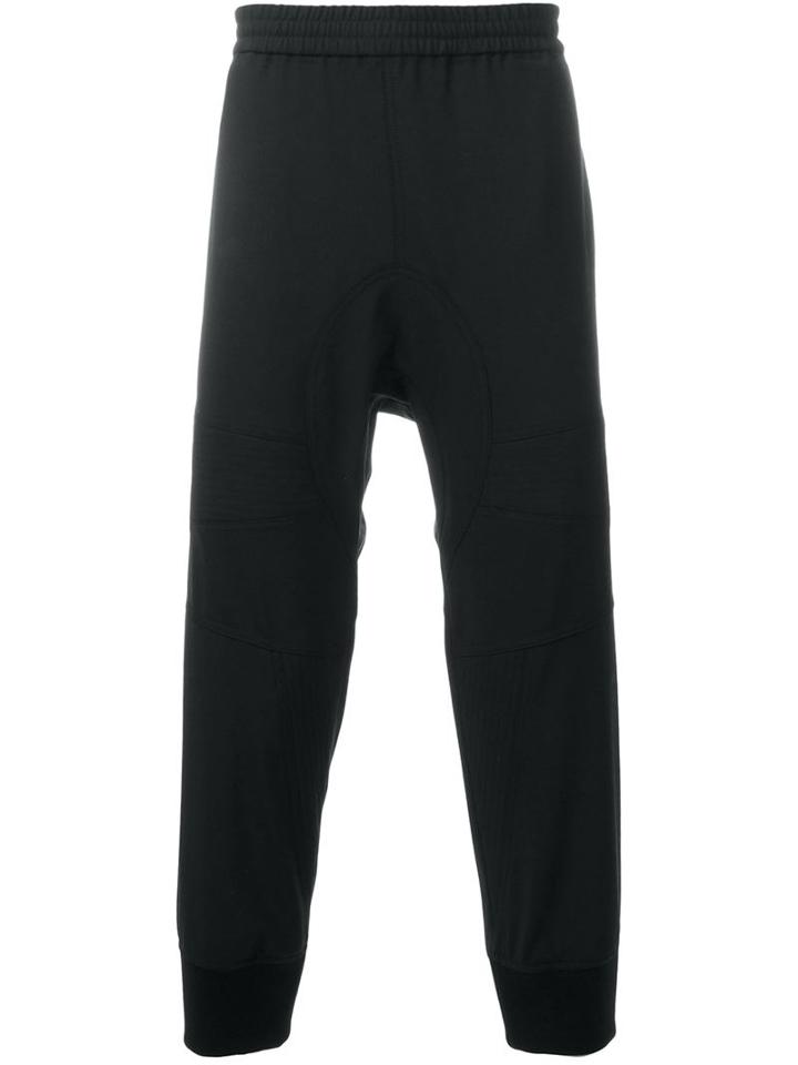 Neil Barrett Cropped Track Pants, Men's, Size: 52, Black, Polyester/spandex/elastane/virgin Wool