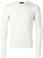 Zanone Chevron Knit Sweater - White