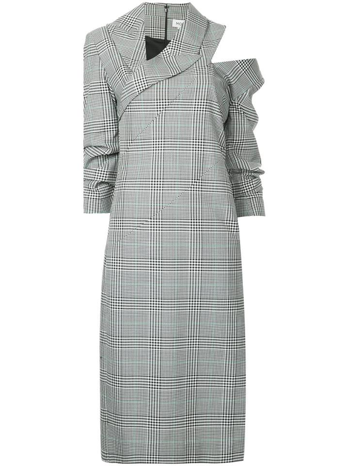 Monse Checkered Print Dropped Shoulder Dress - Multicolour