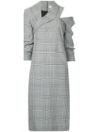Monse Checkered Print Dropped Shoulder Dress - Multicolour