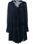 See By Chloé - Pleated Dress - Women - Cotton/polyester - L, Blue, Cotton/polyester