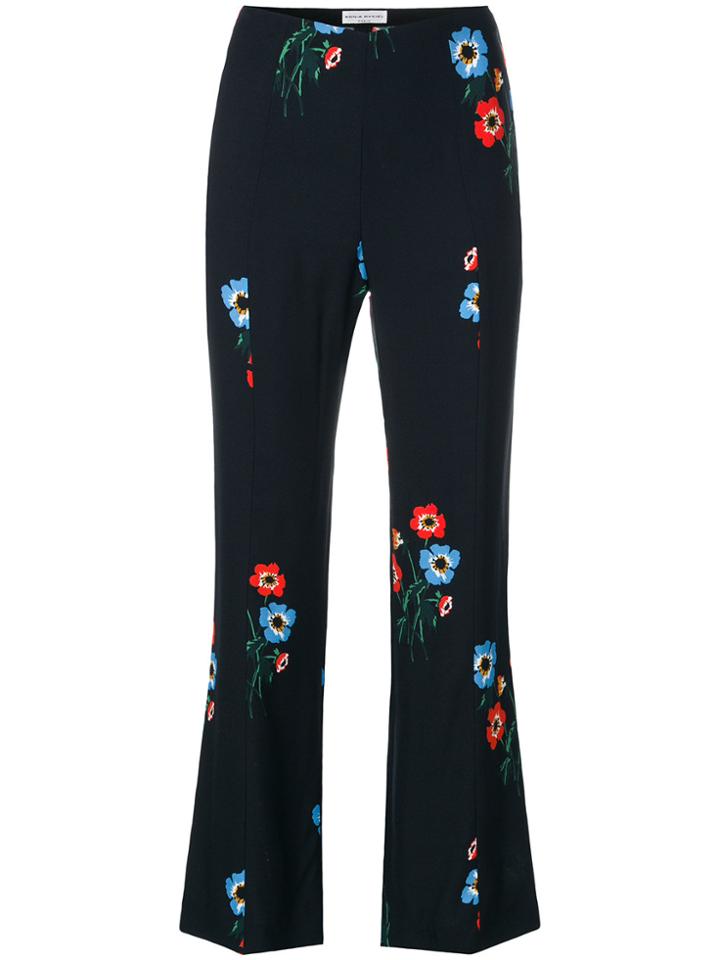 Sonia By Sonia Rykiel Floral Print Flared Trousers - Blue