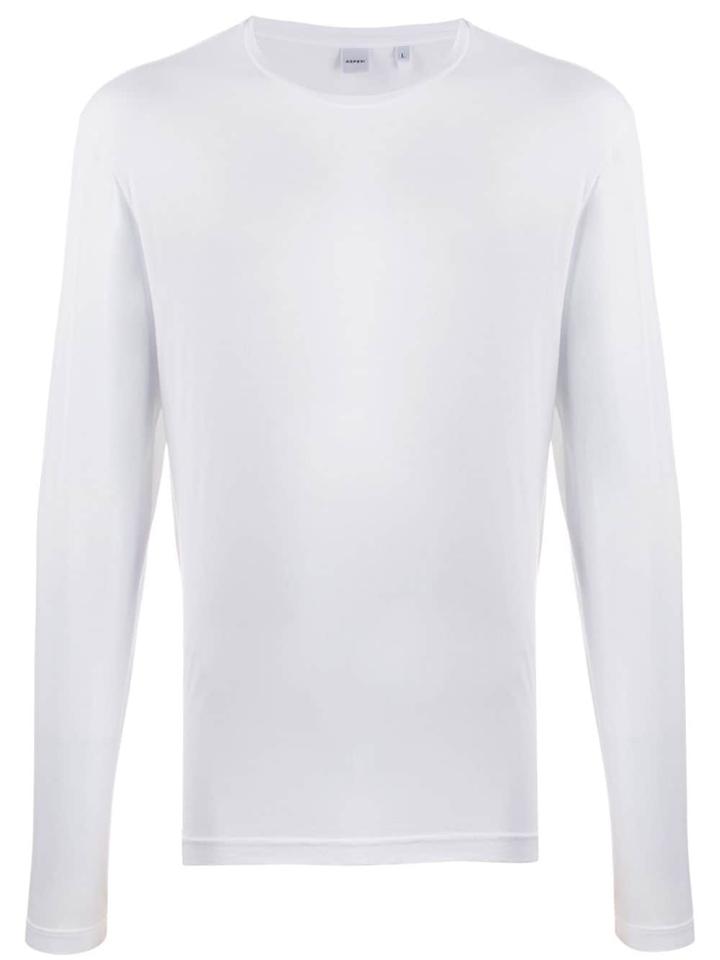 Aspesi Long-sleeved Plain T-shirt - White