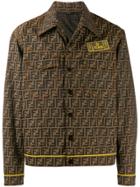 Fendi Logo Pattern Overshirt Jacket - Brown