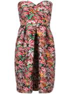 Msgm Floral Bustier Dress - Multicolour