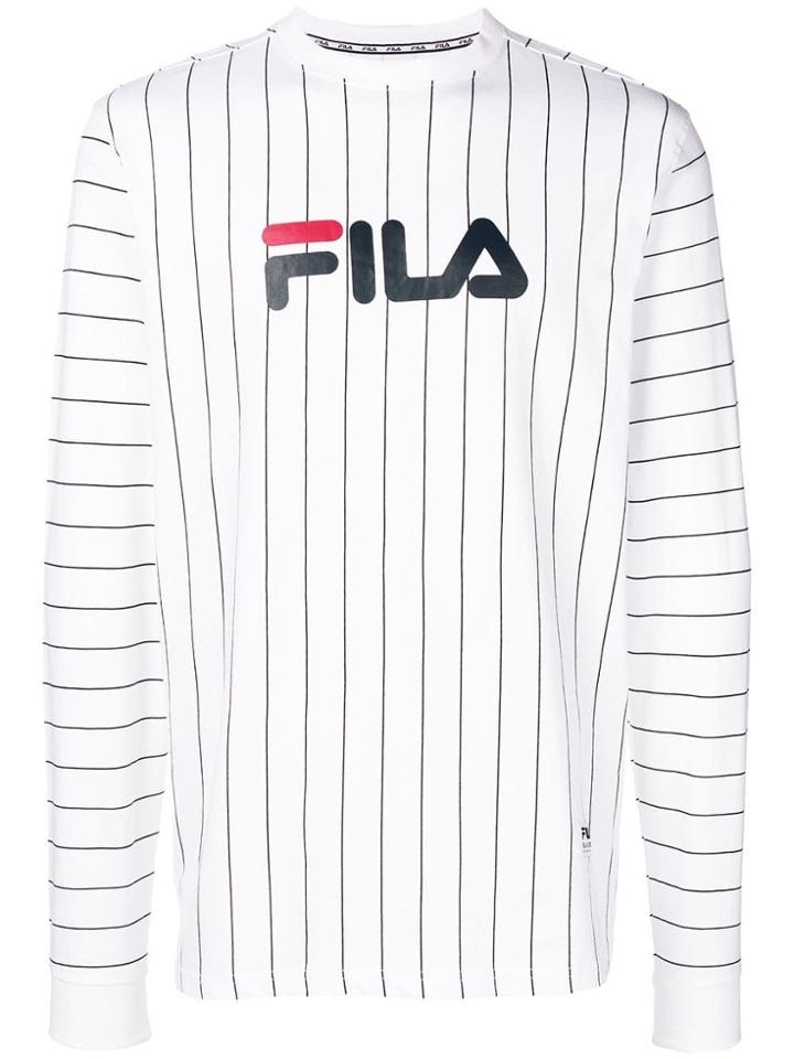 Fila Pinstripe Logo T-shirt - White
