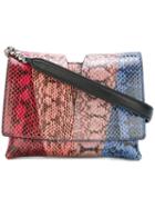 Jil Sander Snakeskin Effect Crossbody Bag, Women's, Pink/purple, Calf Leather