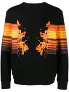 Neil Barrett Flame Print Sweater - Black