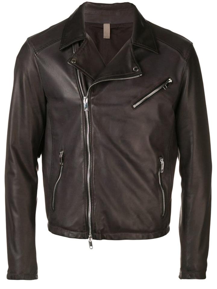 Tagliatore Leather Biker Jacket - Brown
