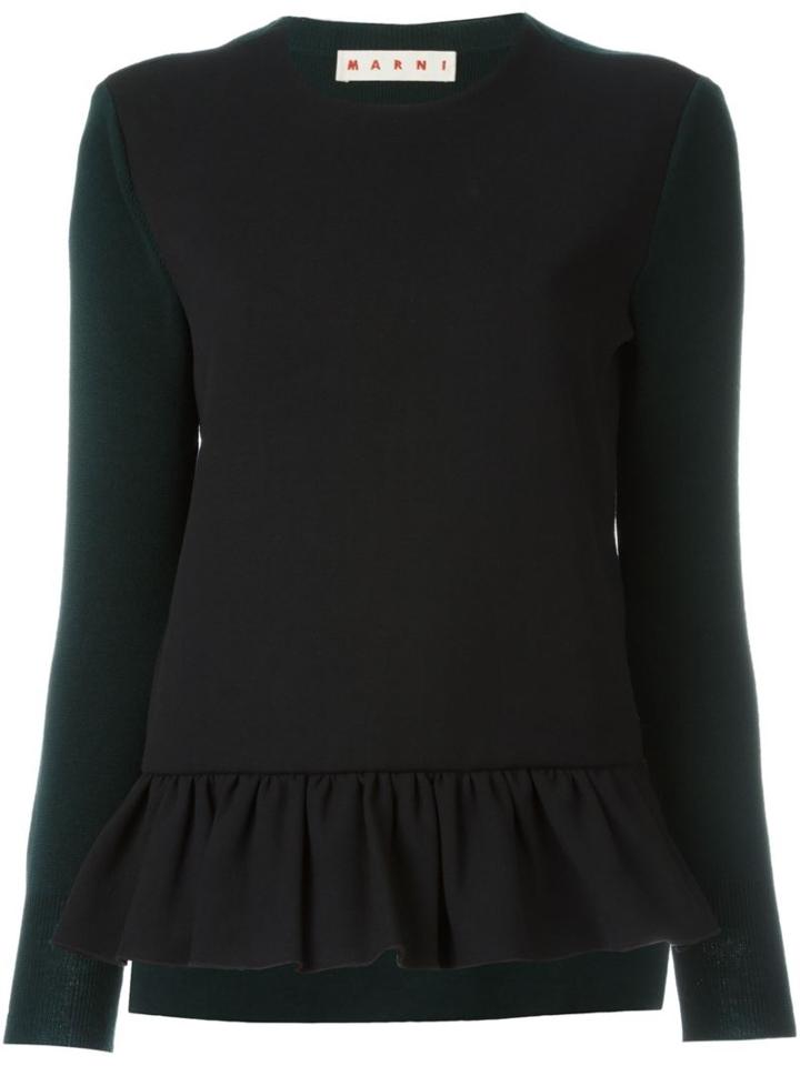Marni Knitted Combo Top, Women's, Size: 40, Black, Cotton/polyamide/spandex/elastane/virgin Wool