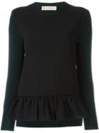 Marni Knitted Combo Top, Women's, Size: 40, Black, Cotton/polyamide/spandex/elastane/virgin Wool
