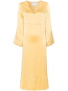 Asceno Silk Midi Dress - Yellow