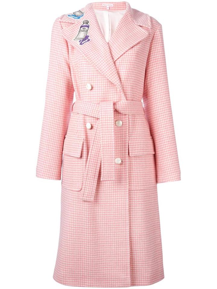 Olympia Le-tan Double-breasted Belted Coat, Women's, Size: 36, Pink/purple, Virgin Wool/alpaca/silk/polyester