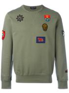 Alexander Mcqueen Badge Applique Sweatshirt, Men's, Size: Small, Green, Polyester/viscose/organic Cotton