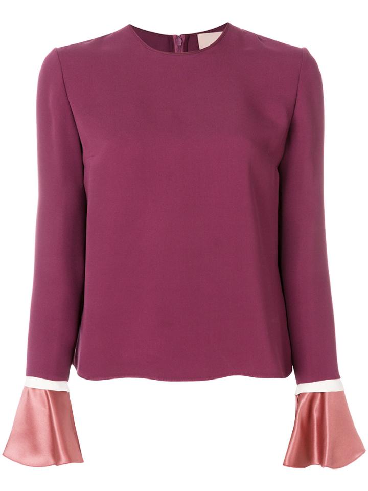 Roksanda Saba Bell-sleeve Blouse - Pink & Purple