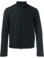 Herno Band Collar Zipped Jacket, Men's, Size: 48, Black, Polyester/polytetrafluoroethylene (ptfe)/polyamide/spandex/elastane