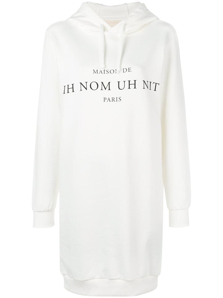 Ih Nom Uh Nit Long Length Logo Hoodie - White