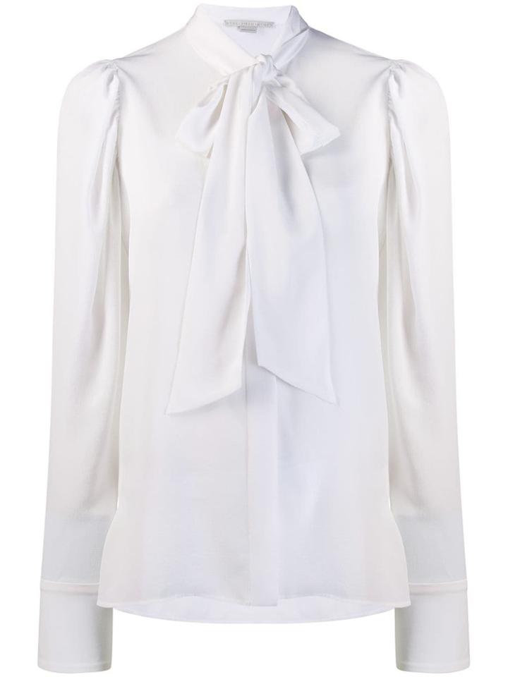 Stella Mccartney Pussy Bow Silk Blouse - White