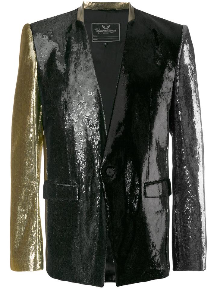 Colour Block Angled Jacket - Men - Silk/polyester - L, Grey, Silk/polyester, Unconditional