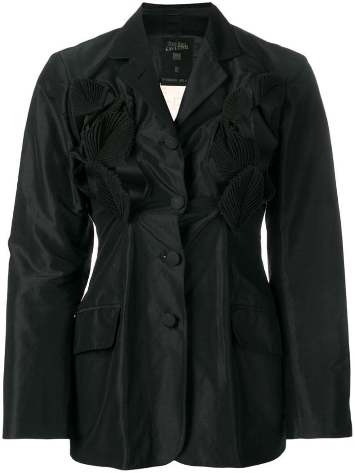 Jean Paul Gaultier Pre-owned 1991 Leaf Appliqué Jacket - Black