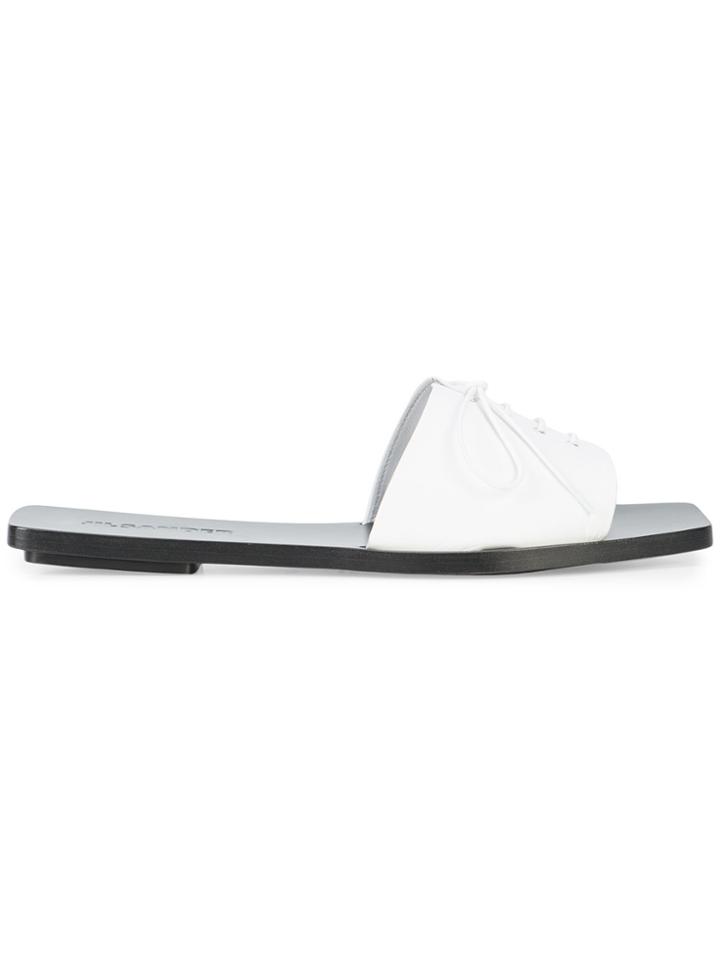 Jil Sander Lace-up Front Sandals - White