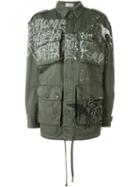Faith Connexion Grafitti Print Military Jacket