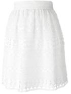 Philosophy Di Lorenzo Serafini Embroidered Lace Skirt, Women's, Size: 40, White, Cotton
