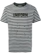Uniform Experiment Striped T-shirt, Men's, Size: 1, Black, Cotton