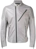 Diesel - Leather Jacket - Men - Sheep Skin/shearling/polyester - Xl, Grey, Sheep Skin/shearling/polyester