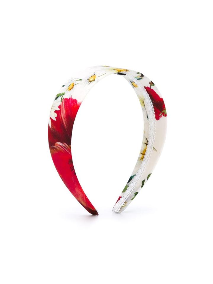 Dolce & Gabbana Kids Flower Print Headband, Girl's, White