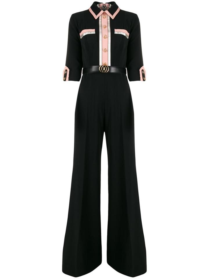 Elisabetta Franchi Belted Waist Jumpsuit - Black