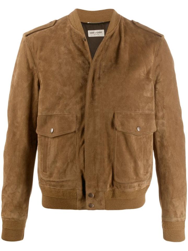 Saint Laurent Lightweight Long-sleeve Jacket - Brown