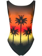 Marcelo Burlon County Of Milan Palm Silhouette Printed One Piece