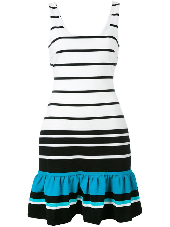 Michael Michael Kors Striped Frill Hem Dress - White