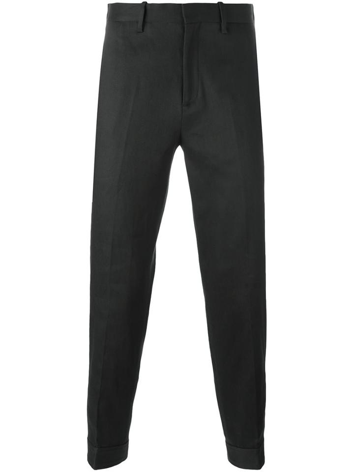 Neil Barrett Tapered Trousers, Men's, Size: 48, Black, Flannel/kapok/polyurethane/cotton
