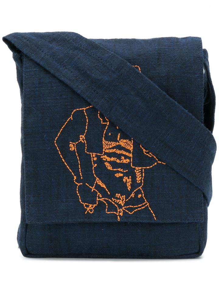 Bernhard Willhelm Stitch Details Shoulder Bag - Blue