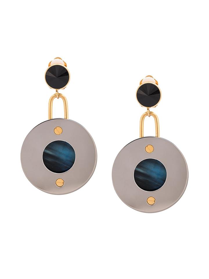 Marni Disc Drop Earrings - Blue