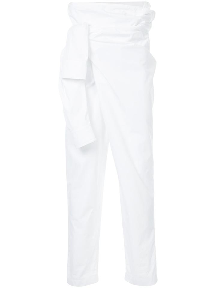 Juun.j Asymmetric Wrap Style Front Trousers - White
