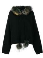 Izaak Azanei Fur Trimmed Hoodie - Black