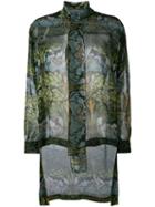 Alberta Ferretti Sheer Pussy Bow Blouse